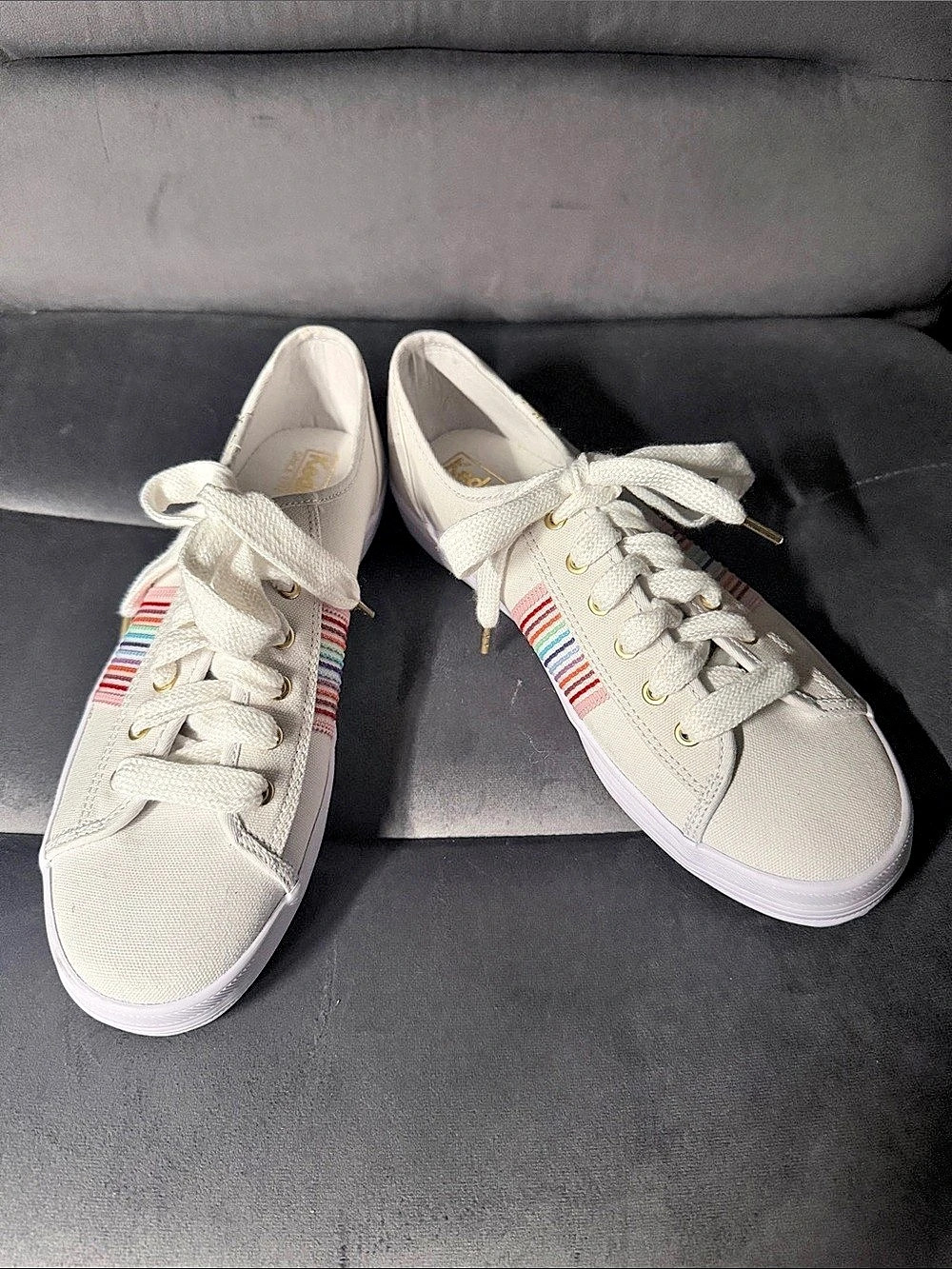 Keds Kickstart Rainbow Stripe Sneaker Sneakers White & Multicolor US 10